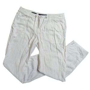 Nine West Jeans Womens Casual Linen Rayon Blend Beach Pants White Size 4R / 27